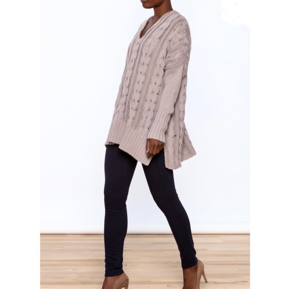 Wishlist Long Cable Knit Tunic Sweater Sz Med / Large